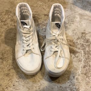 White Platform High-top Vans